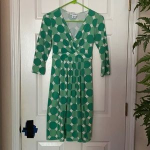 Motherhood Green & White Polka Dot Dress- sz Small